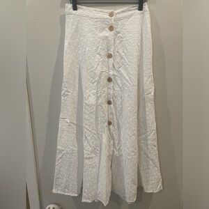 Broderie Midi A Line Skirt